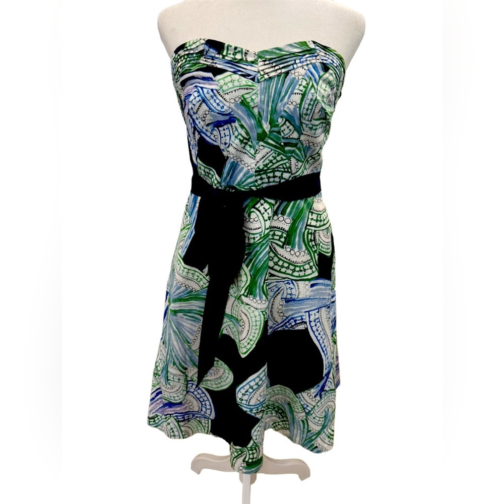 Moulinette Soeurs Green and White Strapless Sundress by Anthrolpology